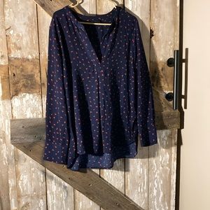 Noir Blue Blouse with Birds